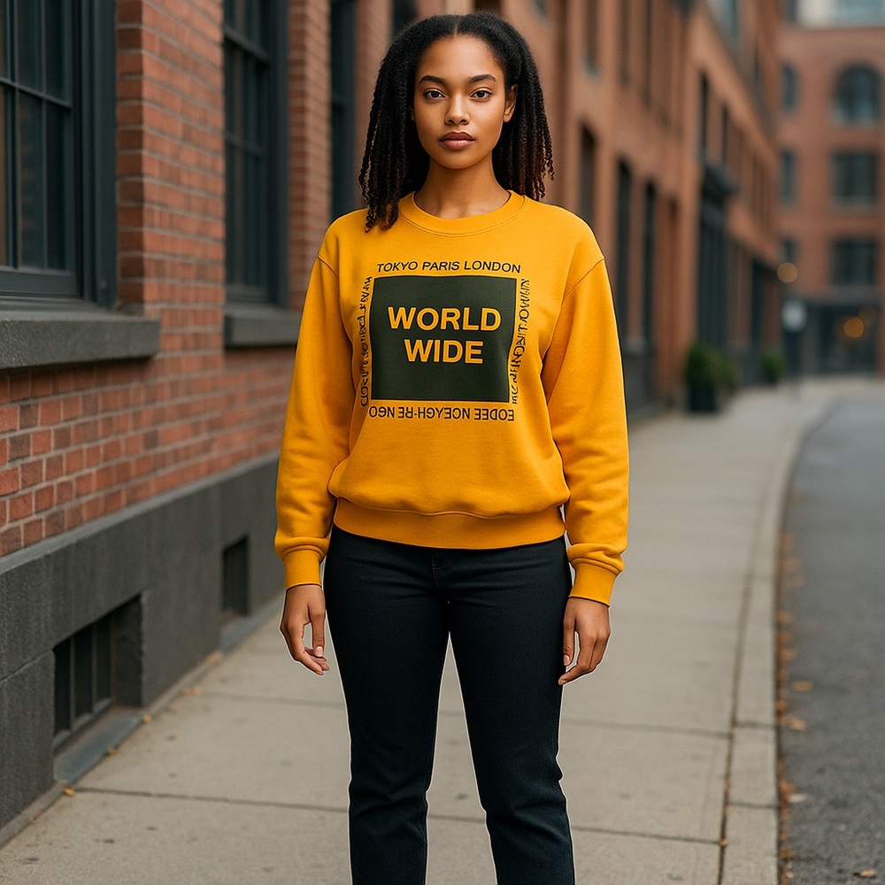 World Wide Mustard Yellow Sweatshirt